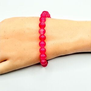 Vibrant Pink Beaded Bracelet